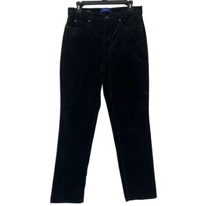 Talbots Womens Black Corduroy Pants 6 High Rise Straight Leg Curvy Fall Preppy
